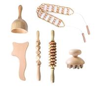 reamhome Herramientas de Masaje, Kit Profesional Completo de Masajeador de Madera para Moldear el Cuerpo, Aliviar el Dolor Muscular, AnticelulíTico