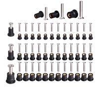 reamhome Juego de 36 pares de tuercas de goma M5/M6 con tornillo de acero inoxidable para kayak, latón, cobre, tuercas de pozo