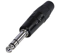 REAN Conector Jack Estéreo 6,35mm (1/4”) en Níquel con Contactos Estañados