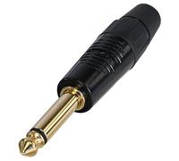 REAN Conector Jack Mono de 6.35mm (1/4″) con Contactos Dorados