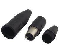 REAN Conector Mini-XLR de 3 polos, chapado en oro, impermeable