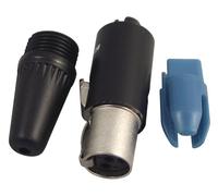 REAN Conector Mini-XLR En Línea, 4 Polos, Chapado en Oro