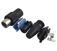 REAN Conector Mini-XLR En Línea, Screwlock, 3 Polos, Chapado en Oro