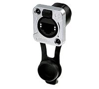 REAN Conector RJ45, IP65, carcasa en D cromada negra RRE8F-Z-001-1 hembra, recto
