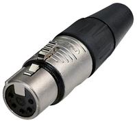 REAN Enchufe XLR 5 Polos, Carcasa de Níquel
