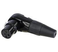 REAN RC3FR Conector XLR de Ángulo Recto, 3 Polos, Contactos Plateados