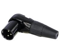REAN RC3MR Conector XLR 90° 3 Polos, Plateado, Negro