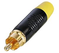 REAN RF2C-B-4 Conector RCA, Negro y Amarillo, Contactos Dorados
