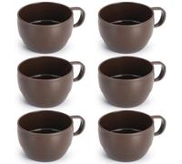 ReaNea Juego de 6 tazas de café de 12 onzas, tazas de plástico ligeras y duraderas para el hogar, al aire libre, picnic, camping, idea de regalo de cumpleaños
