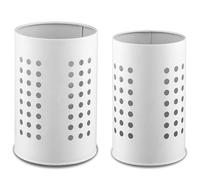 ReaNea Organizador de utensilios de cocina, soporte para encimera de acero inoxidable blanco, paquete de 2, elegante organizador de granja y vajilla de utensilios de cocina