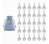 Reaorktic 30 Piezas Llaveros de Árbol de la Vida, Llavero Tipo Árbol Blanco | 41 x 20mm Colgantes de la Suerte Esmaltados con Cierre de Mosquetón, Recuerdos Comunion, Regalos Invitados Boda, para Navidad