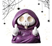 Reaper Decor - Adorable estatua de perro paseando de la parca | Bonita figura de Halloween para chimenea, estantería, escritorio, hogar, decoración de entrada interior
