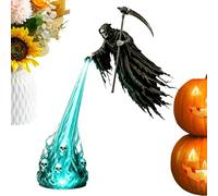 Reaper - Estante de mesa espeluznante para decoración de casa embrujada | Parca oscura flotante gótica para sala de estar, dormitorio, estudio, hogar, oficina, escritorio, chimenea, mantel