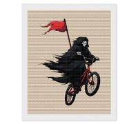Reaper Ride Or Die Low Rider - Kit de pintura de diamante redondo de punto de cruz para decoración de pared del hogar, 16 x 20 pulgadas