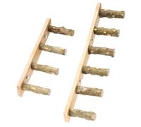 Reapyyt 2 Uds. Escalera de Madera de 4/6 Escalones, Escalera de Juguete Interactiva para Mascotas, Pájaros, Loros, Jaula para Hámster, de Molienda, Juguete de Escalada