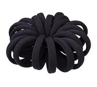 Reapyyt (20 Bucles de Pelo Negro Grueso) - Banda EláStica para el Cabello, Sin Pliegues, EláStico de AlgodóN Grande EláStico, Sin Rastro de de Caballo