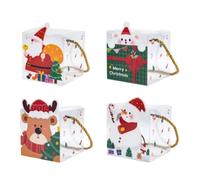 Reapyyt 20 Piezas de Caja de Regalo de Dulces Transparente Cuadrada de PVC para Navidad, Caja de Embalaje para Regalos, Decoración de Año, Suministros de Navidad