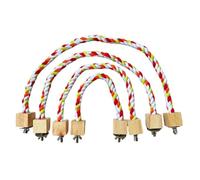 Reapyyt 4 Piezas Juguetes de Cuerda de Algodón de Color Loro Juguetes Elásticos para Escalar Loros Columpio para Pájaros Arnés Jaula Juguete para Mascotas Columpio,A