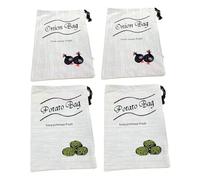 Reapyyt 4 piezas para guardar para despensa las bolsas para cebollas con cremallera lateral Bolsa para cebollas para granja con forro 35 x 26 cm