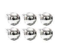Reapyyt 6 Bolas de Navidad de 8 cm, Luces Decorativas para Árbol de Navidad, Colgantes para Ventana, Techo, Compras, Color Plateado