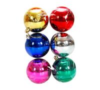 Reapyyt 6 Bolas de Navidad de 8 cm, Luces Decorativas para Árbol de Navidad, Colgantes para Ventana, Techo, Compras, Multicolor