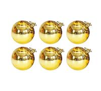 Reapyyt 6 Bolas de Navidad de 8 cm, Luces Decorativas para Árbol de Navidad, Colgantes para Ventana, Techo, Compras, Color Dorado