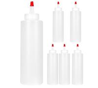 Reapyyt 6PC Squeeze Squirt Condiment para Salsas - 16 Onzas - Contenedores Perfectos para Salsa de Tomate, Barbacoa, Salsas, Jarabe