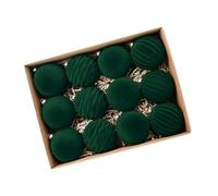 Reapyyt Bolas de Navidad Decoración para Árbol de Navidad Paquete de 12 Lujosos Adornos Navideños Flocados Bolas de Navidad para Fiesta Temática Navideña B