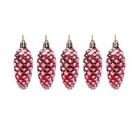Reapyyt Colgante de Decoración de Árbol de Navidad Rojo, Accesorio para Ventana de Boda, Colgante de Decoración de Año, Piña Larga