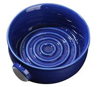 Reapyyt de Afeitar de CeráMica para Hombres, Cuenco, con Fondo Roscado, Boca, para Brocha de Afeitar y JabóN de Afeitar, Azul Real