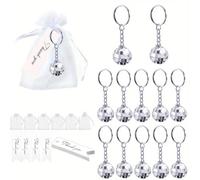 Reapyyt de Bola de Discoteca con Espejo de 12 Piezas con Cordón Bolsas de Organza Transparente Etiquetas de Agradecimiento Accesorios de los Años 70 Favor de Fiesta Disco