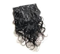 Reapyyt Extensiones de cabello ondulado con pinzas de color natural, 14 pulgadas