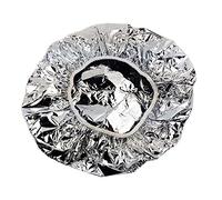Reapyyt Gorro de Ducha con Aislamiento TéRmico, Sombrero de Papel de Aluminio, Gorro de BañO EláStico para Mujer, PeluqueríA, BañO, Plateado