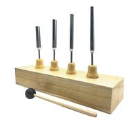 Reapyyt Juego de 4 tenedores de afinación de música de frecuencia precisa de 256 Hz, 320 Hz, 384 Hz, 512 Hz, con martillo de alta calidad