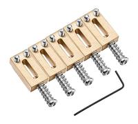 Reapyyt Juego de 6 Sillines de Puente para Puente de Guitarra EléCtrica de LatóN Macizo, CóDigo de Puente, Cuerda de TraccióN, CóDigo de Cuerda, SillíN de Cuerda (Plata)