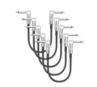 Reapyyt Paquete de 5 cables de conexión planos para pedal de efecto de guitarra de 6 pulgadas de longitud con conectores de ángulo recto de 1/4 pulgadas