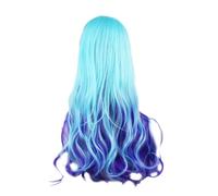 Reapyyt Peluca de Mujer de Pelo Sintético y Rizado Colorido Arcoíris de 70cm, Pelucas de Pelo Falso para Fiesta, Pelucas de Cosplay para Mujer