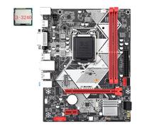 Reapyyt Placa base de escritorio B75-H + CPU I3-3240 LGA 1155 USB 3.0 SATA 3.0 compatible con hasta 16 GB DDR3 1600 MHz ranuras de RAM