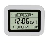 Reapyyt Reloj Despertador Electrónico LED, Reloj Despertador Digital LCD, Pantalla Grande, Fecha, Temperatura, Humedad, Reloj de Mesa Digital B