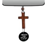 Rear View Mirror Decor - Religious Wooden Hangable Ornament Rear View Mirror Decor, Auto Interior | Christian Accessories For Home Truck Living Room Bedroom SUV Car Pendant Decoration Blessing Gift
