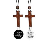 Rear View Mirror Decor, Religious Wooden Hanging Ornament, Handcrafted Pendant Accessory, Lightweight Durable Design, 1 Piece, Natural Wood, for Home, Truck, Bedroom, Living Room, 3.25 X 1 Inch,