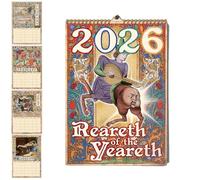 Reareth of the Yeareth 2026 • Calendario divertido de traseros medievales 2026, calendario medieval extraño y feo de 8,5" x 11" con papel grueso, ideal para regalos de broma (1Pcs)