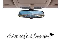 Rearview Mirror Decal - 4.72 Inches Drive Safe I Love You Car Sticker for Everyday Motivation, Cute Waterproof Vinyl with Strong Adhesive, Vehicle Mirror Accessory for Cars and Daily Commute