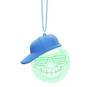 Rearview Mirror Ornaments, Auto Charm with LED Light, 2.36x2.36 Inches Funny Pendant, Comfort Aid Driving Style, Compact Supply with Vehicle Use, Home Accessories for Women Men Drivers and Collectors