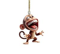 Rearview Primate Art 2D Acrylic - Interior Hanging Display, Cute Animal Theme Decoration, Stylish Vehicle Cabin Enhancer | Living Room Mantel Bookshelf Entryway Accent Accessory Automotive Piece