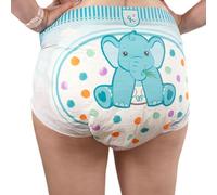 Rearz - Pañales estampados Critter Caboose Brief para adultos, paquete de 2 muestras, 11000 ml (grande)