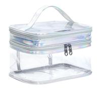 【Reasonable Structure】 The PVC Travel Double Layer Makeup Bag Case is Well