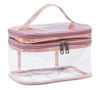 【Reasonable Structure】 The PVC Travel Double Layer Makeup Bag Case is Well
