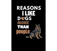Reasons I Like Dogs More Than People: 6 x 9 Blank Lined Notebook Journal Cream - Funny Saying Sarcastic Work Gag Gift for Office Coworkers, Employees, Team, Adults, Boss
