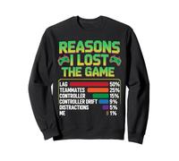 Reasons I Lost The Game - Funny Video Gamer Gaming Humor Sudadera
